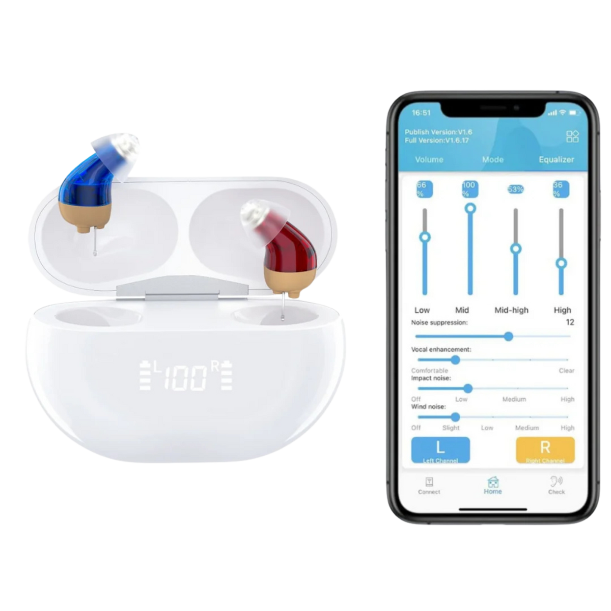 EarVoix® Micro CIC Smart Hearing Device (App Controlled)